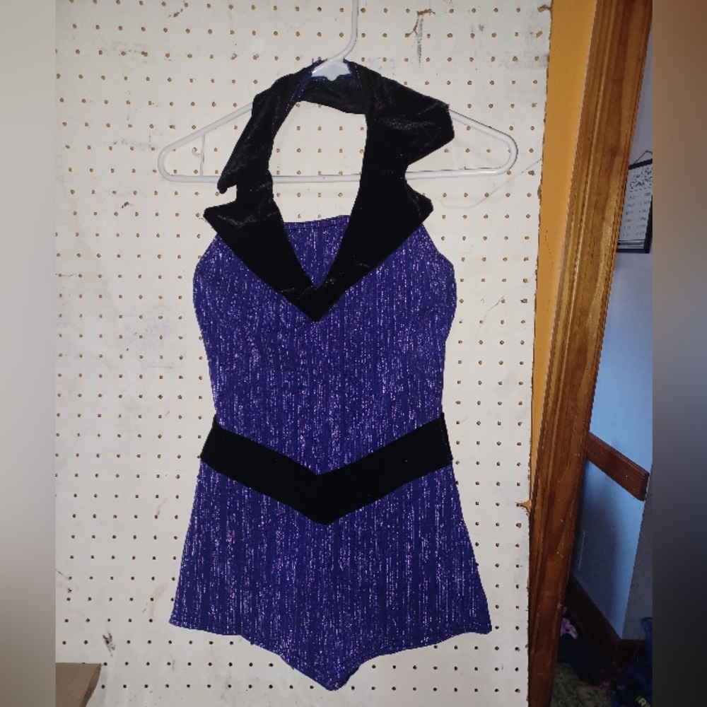 Adult Small Purple And Black Dance Costume